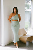 Sage Green One Shoulder Midi Azaria Dress
