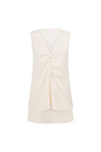 Cream Ribbed V Neck Mini Lucia Dress