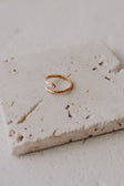 18 K Gold Plated White Stone Thin Valone Ring