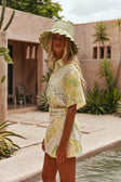 Green Fiore Festivo Print Button Up Aquila Shirt