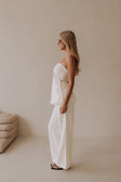 White Structured High Waist Salma Pants
