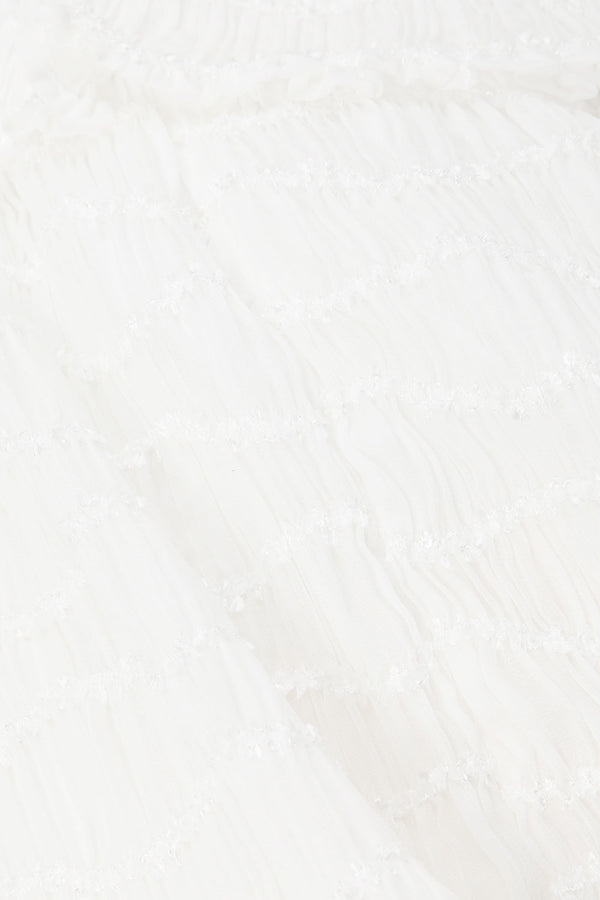 White Textured Backless Halter Neck Adira Playsuit