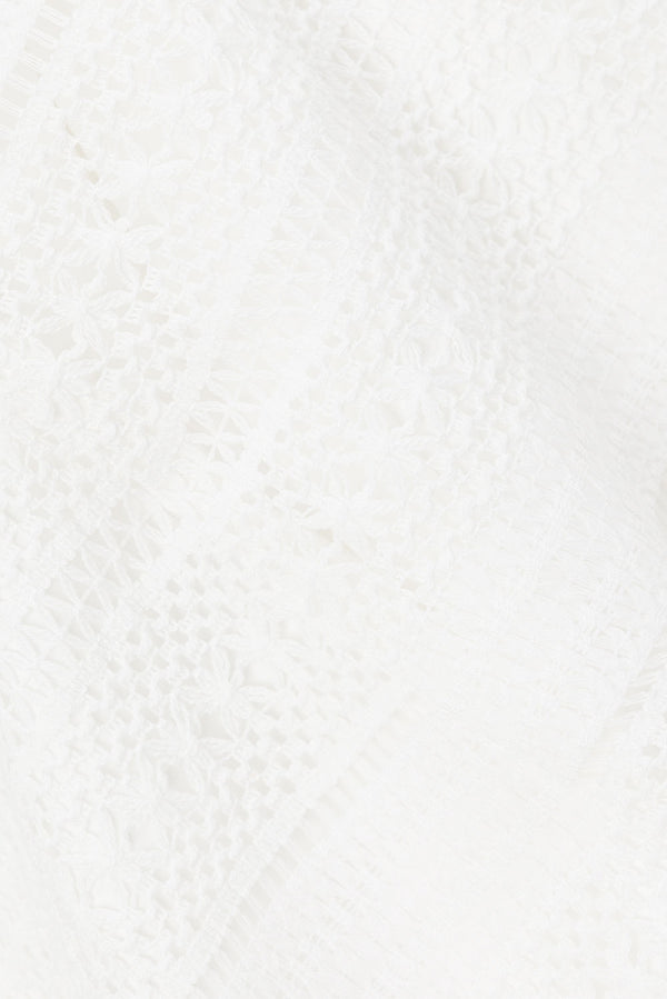 White Crochet Wrap Mini Lima Skirt