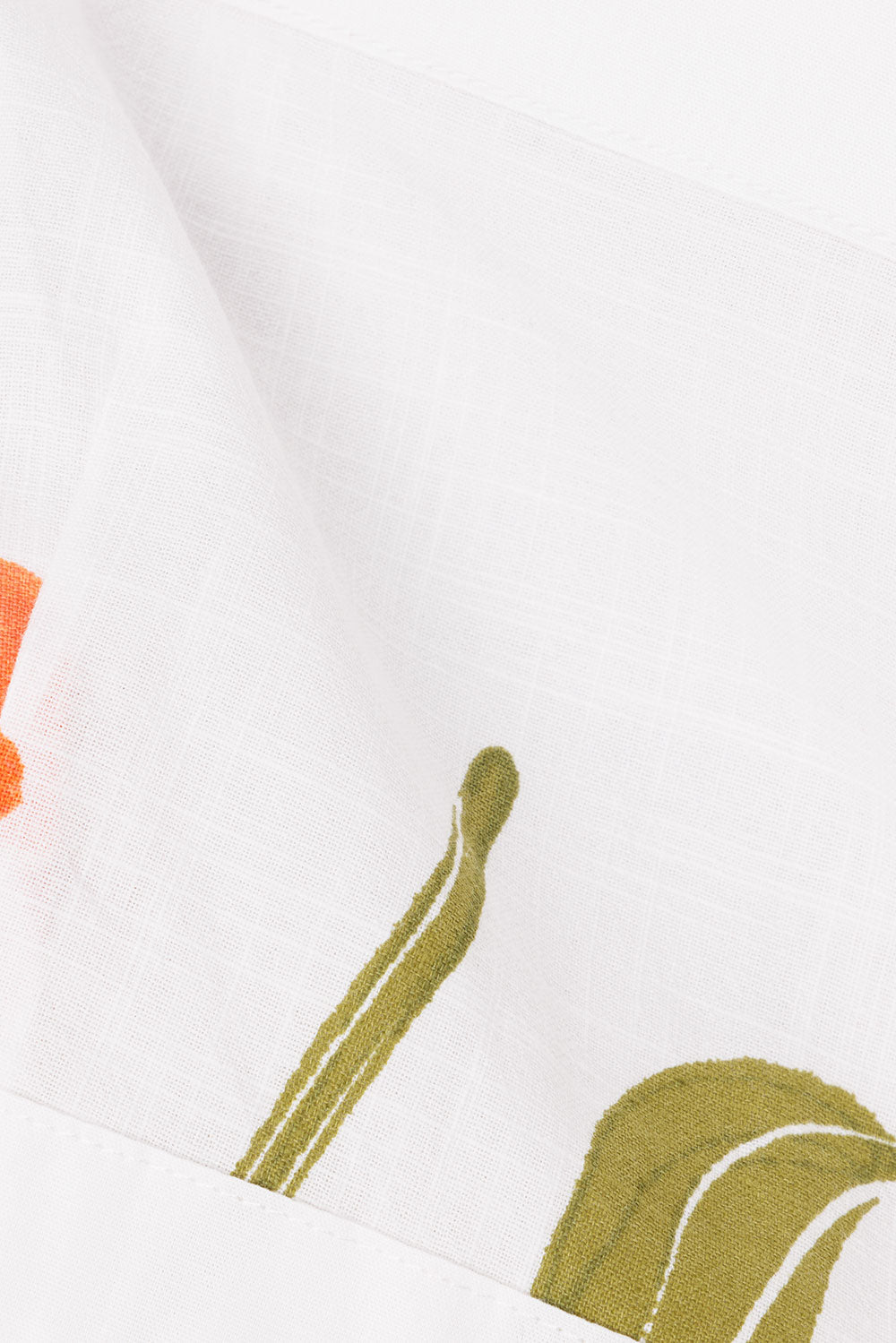 Estelle Crop Top - Red, Green, White, Orange Poppy Print