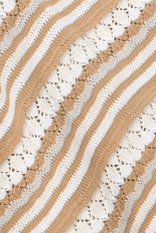 Chocolate Brown Striped Knit Long Sleeve Alaiya Top