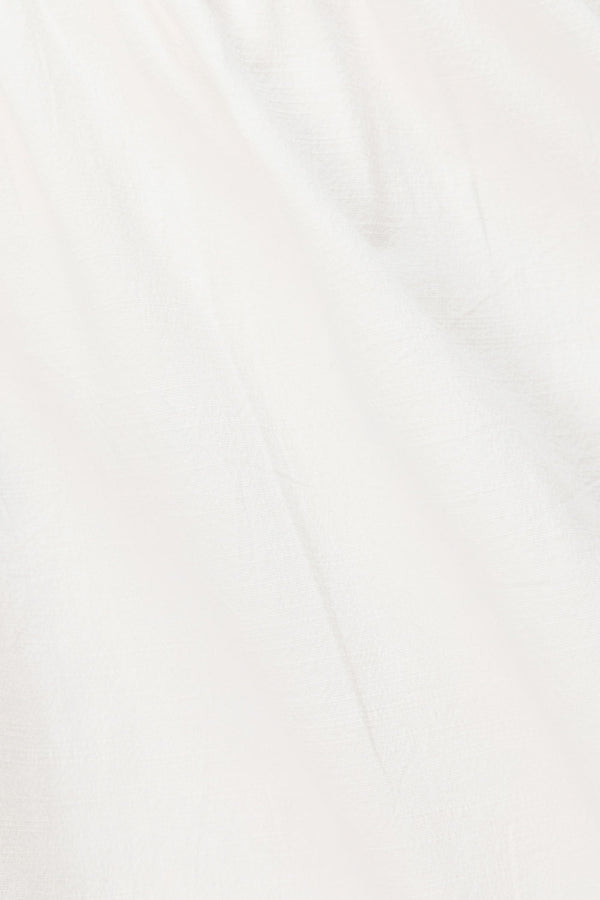 White Cotton Ruched Mini Lou Dress