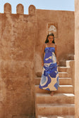 Valley Blue Print Strappy A Line Maxi Tasmin Dress