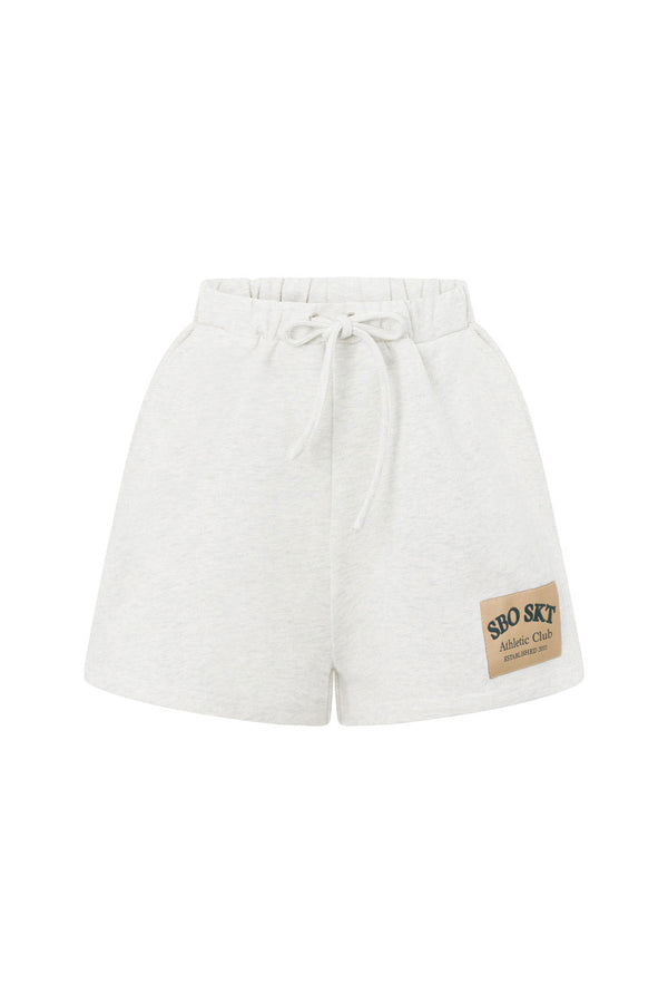 Grey High Waist Elastic Drawstring Vienna Shorts