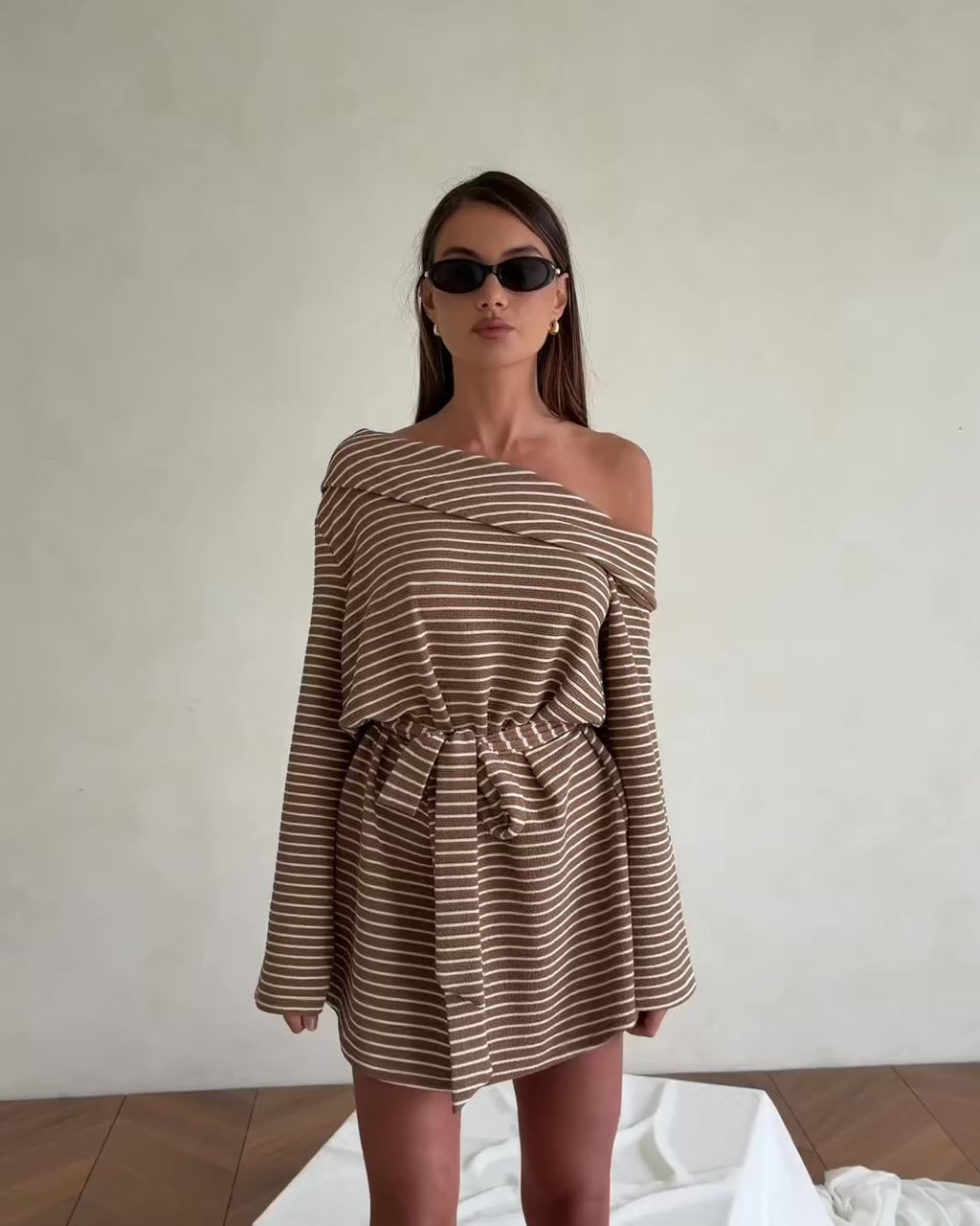 Cabana Dress - Tan Stripe