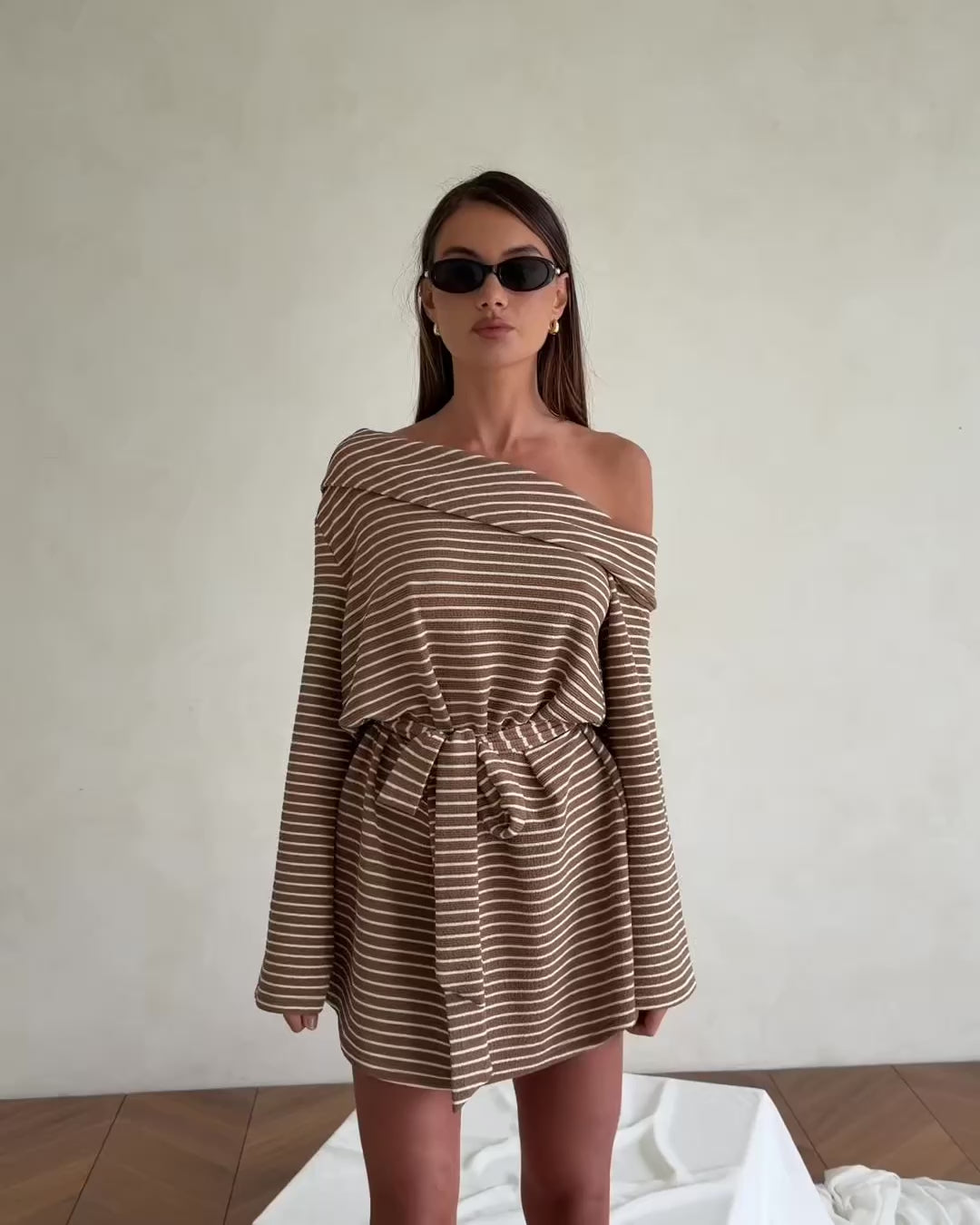 Cabana Dress - Tan Stripe