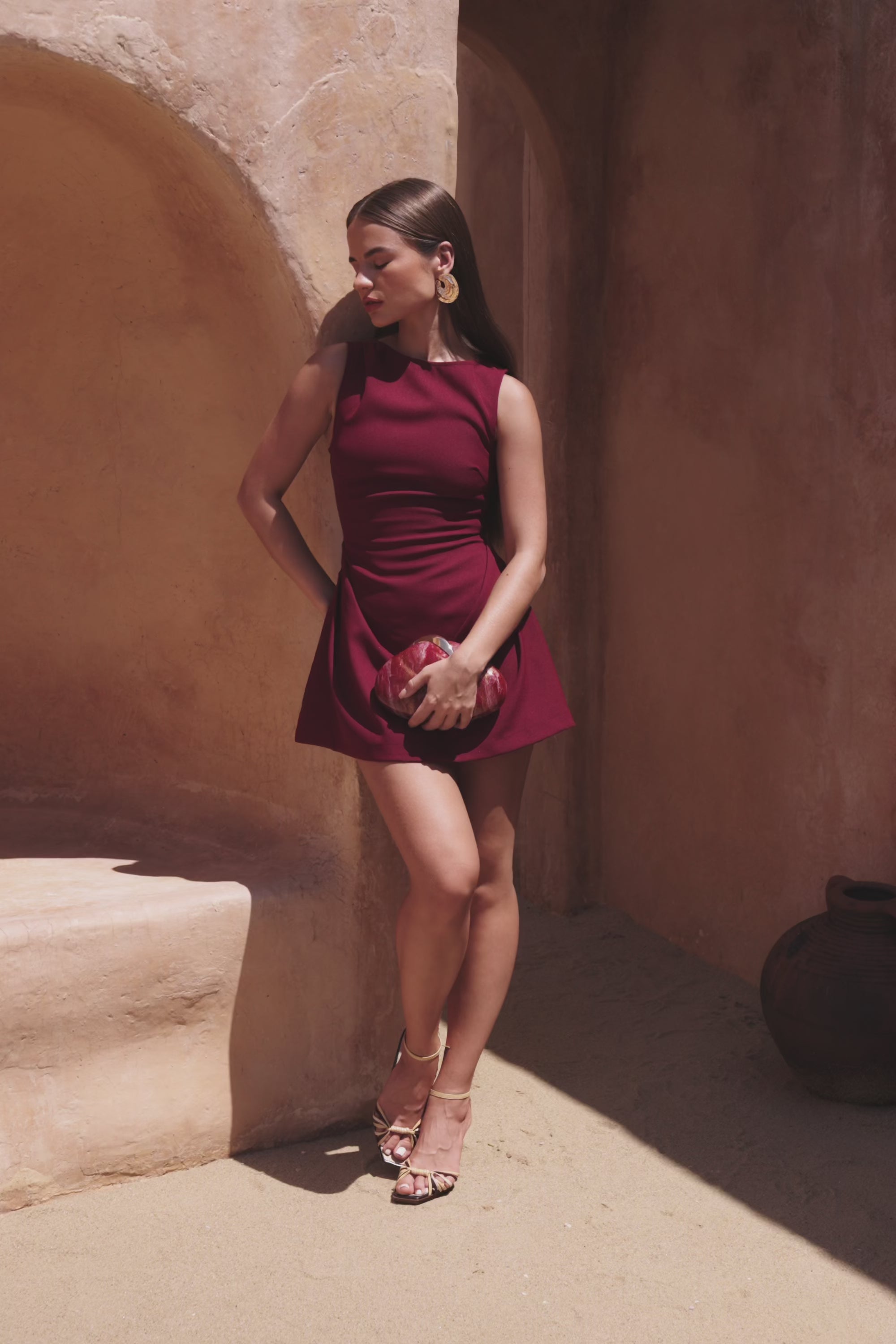 Camellia Dress - Burgundy