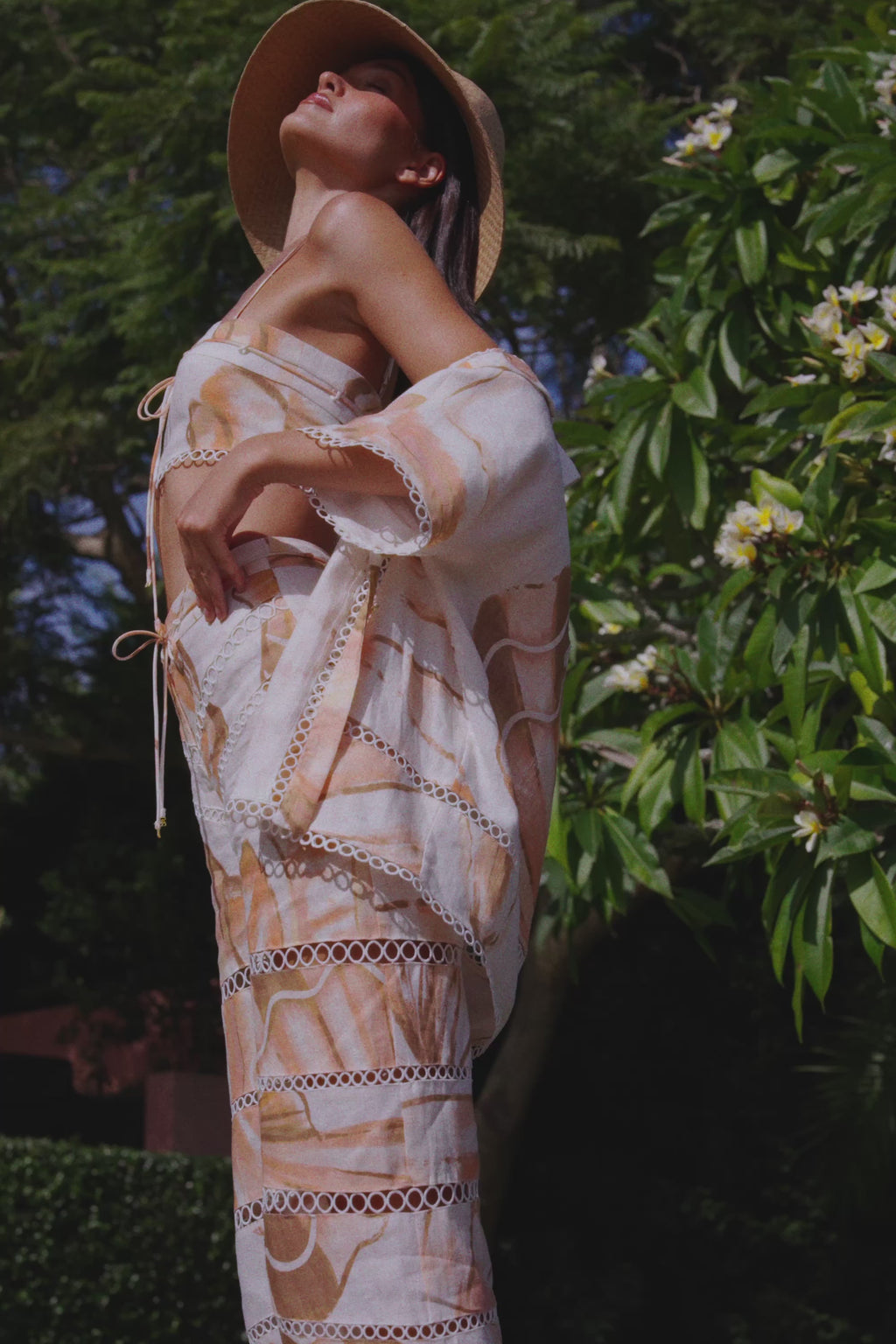 Brown La Spiaggia Print Button Up Collar Verity Shirt