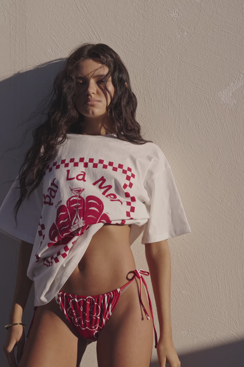 Red Graphic Tee Relaxed Par La Mer Top