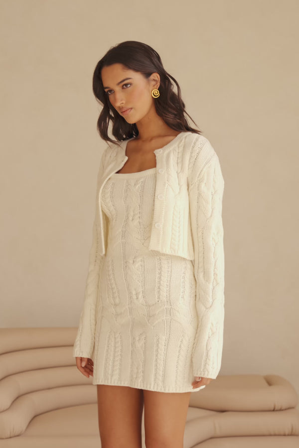Paquita Mini Knit Dress - White