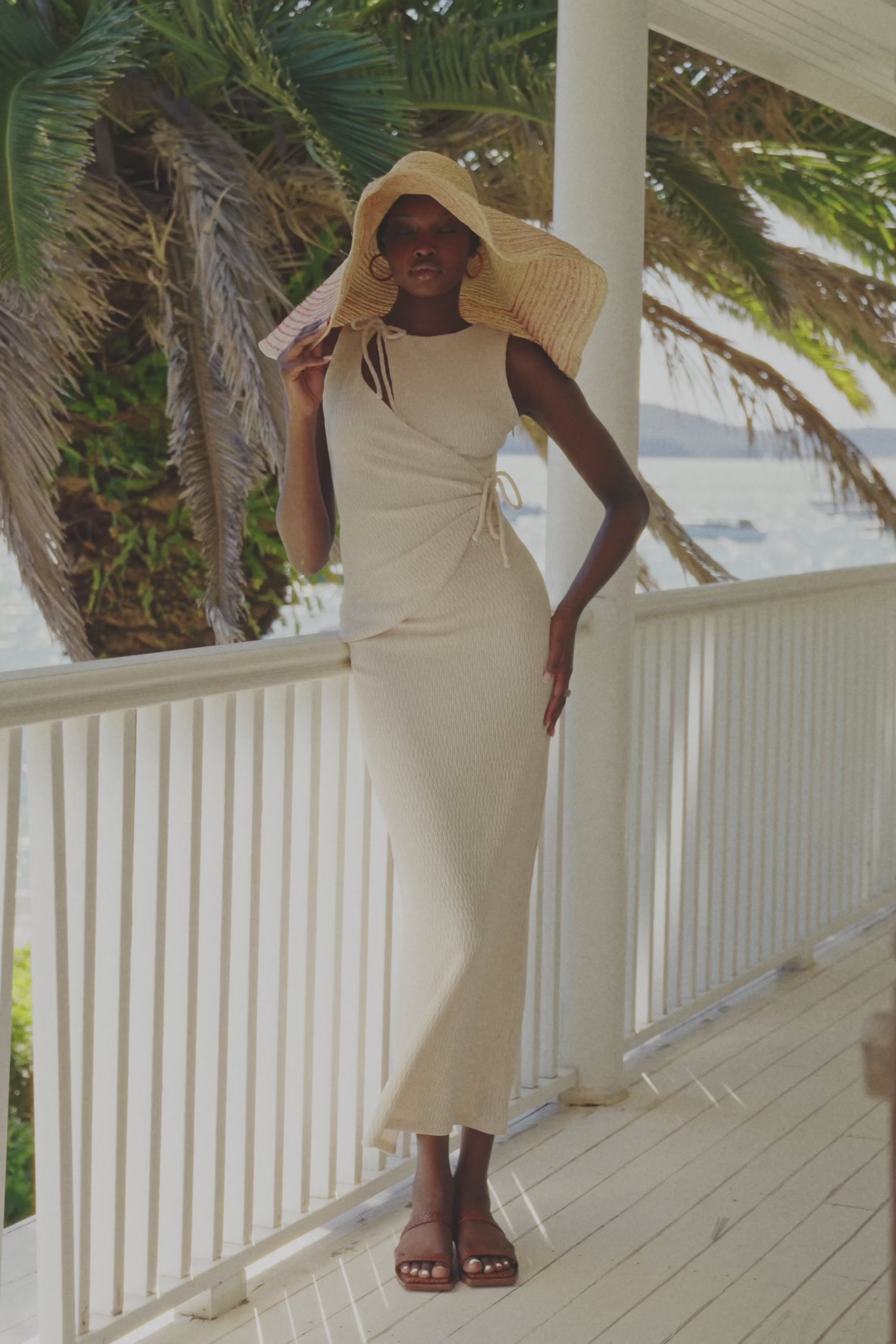 Beige Wrap Fitted Maxi Eliana Dress – SABO