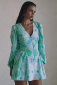 Video, Harri Button Dress - Corsage Blue