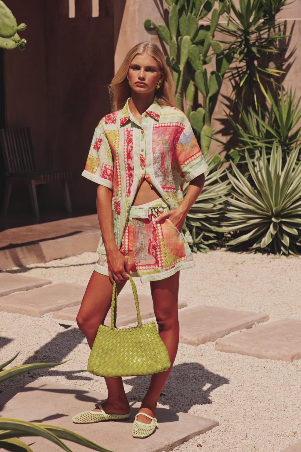 El Jardin Print Button Up Estella Shirt