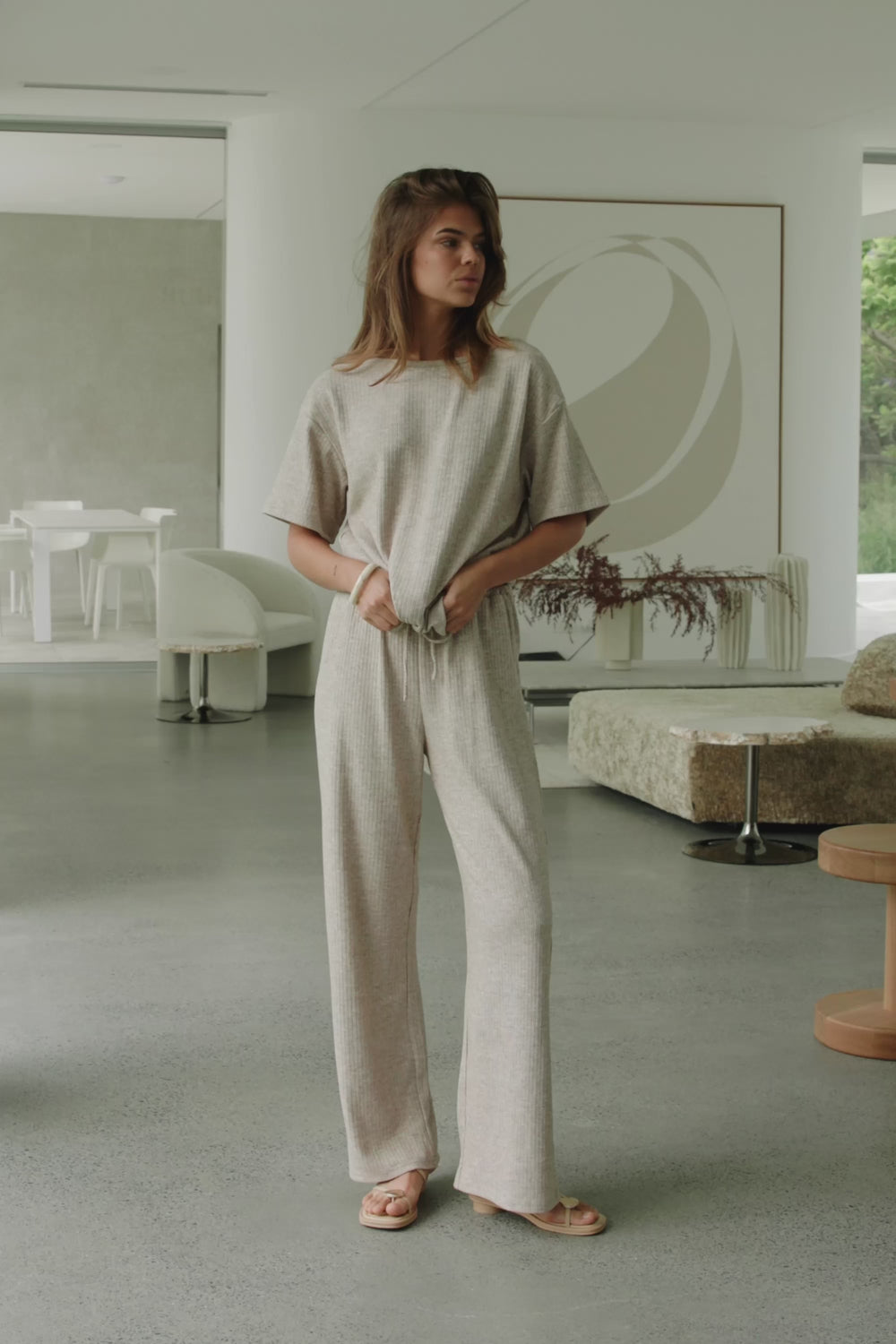 LIA PEARL BUTTONS LINEN PANTS