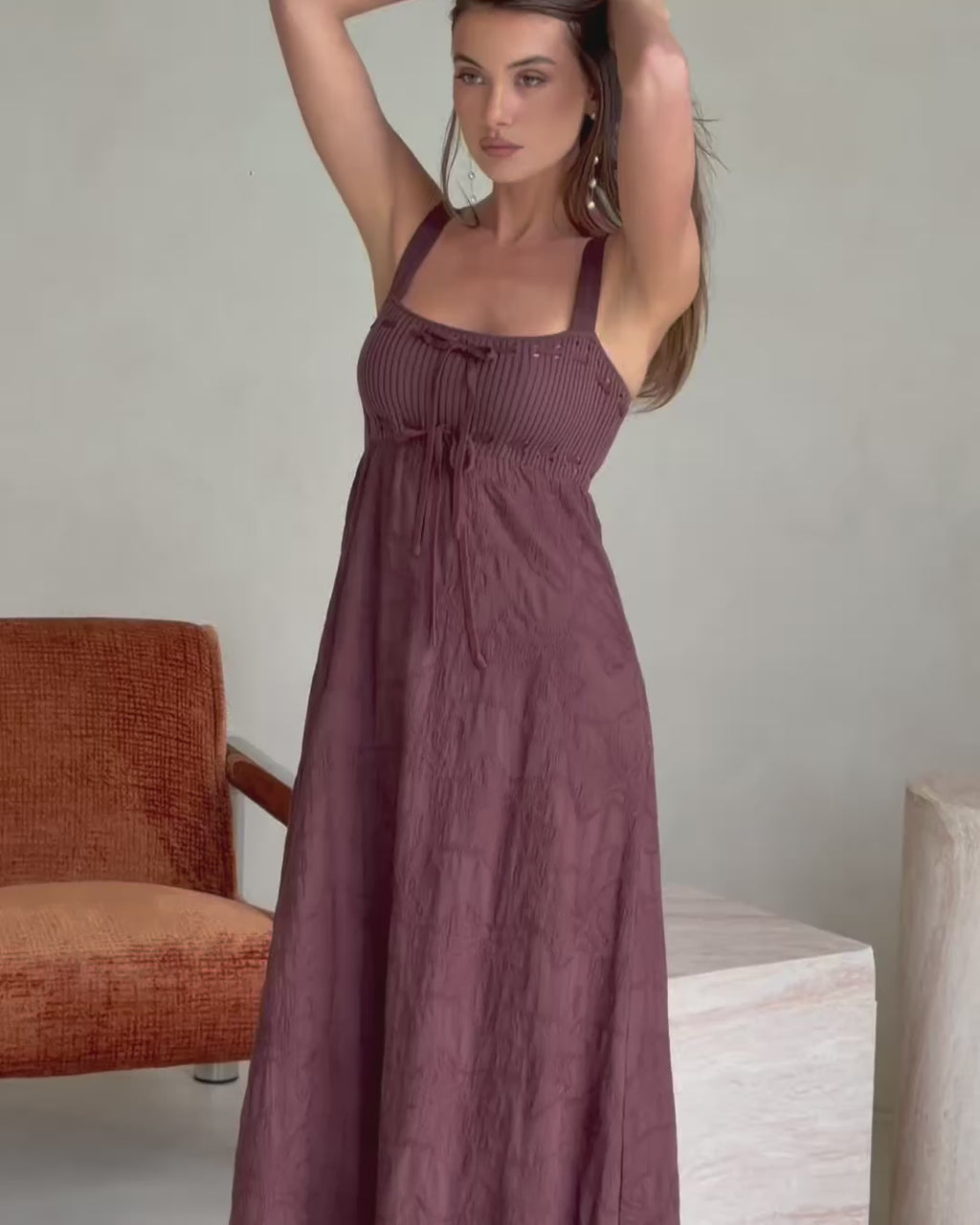 Gia Dress - Chocolate Motif