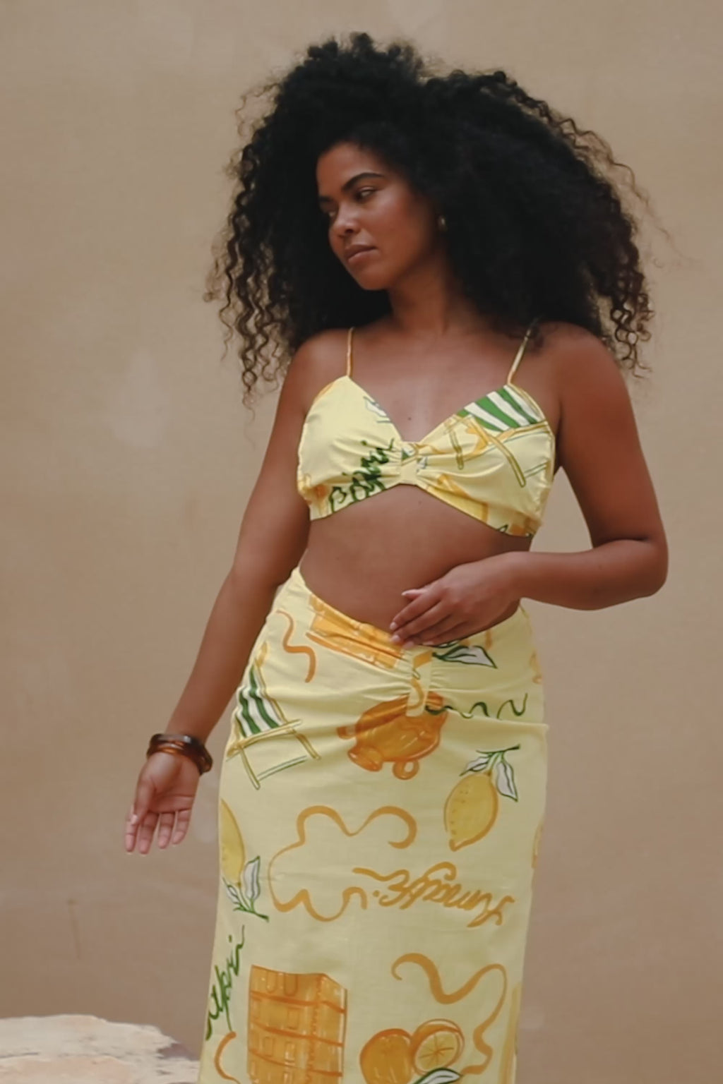 Tillie Midi Skirt - Yellow