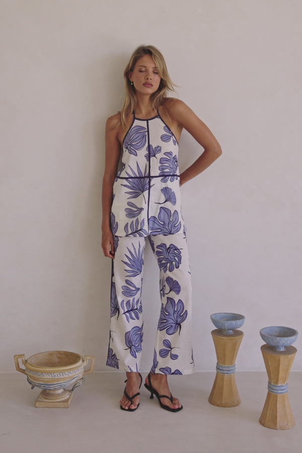 Blue Phylida Azure Print Halter Saphira Top