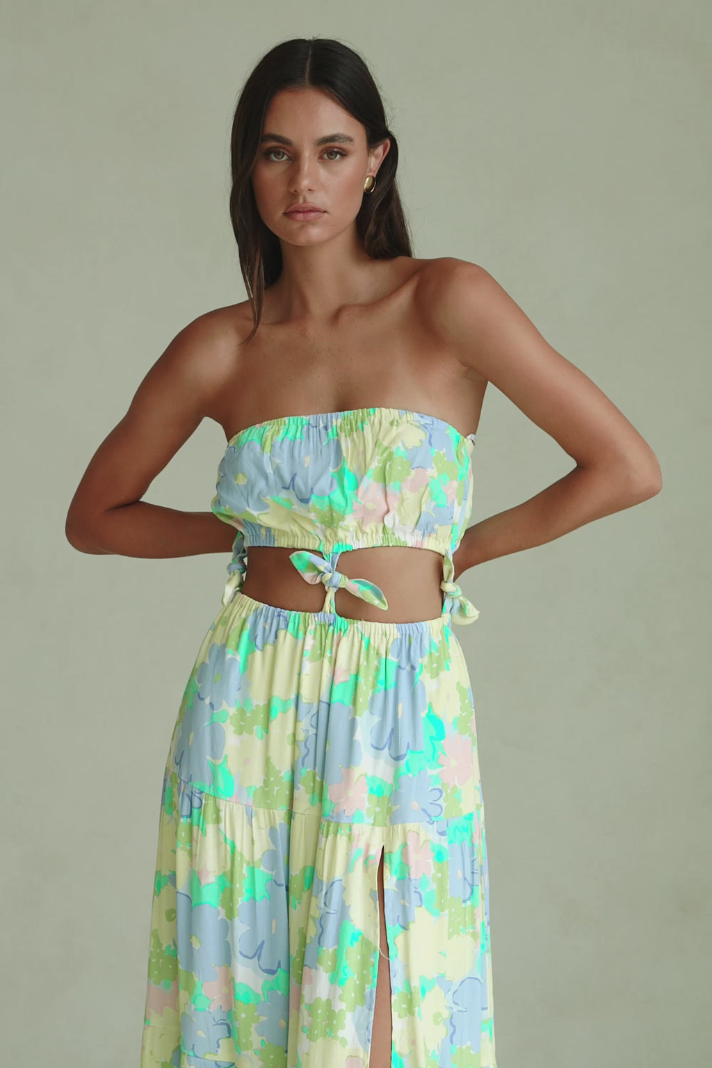 Yellow BLue Floral Dream Maxi Lili Dress