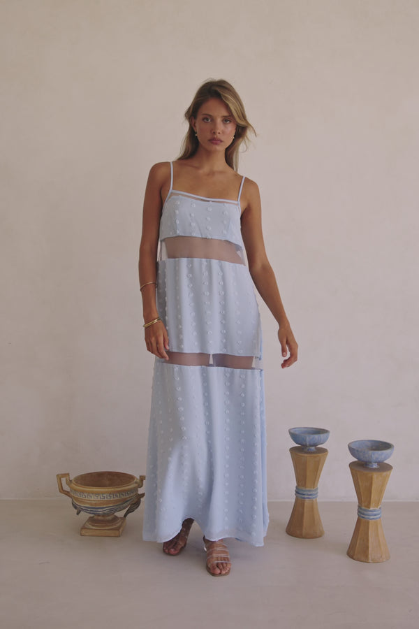 Baby Blue Panel Maxi Tarissa Dress