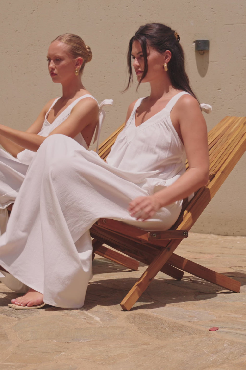 White Empire V Neck Tie Back Maxi Dream Dress