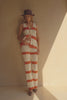 Nantes Knitted Stripe Tie Top - Cream, Orange