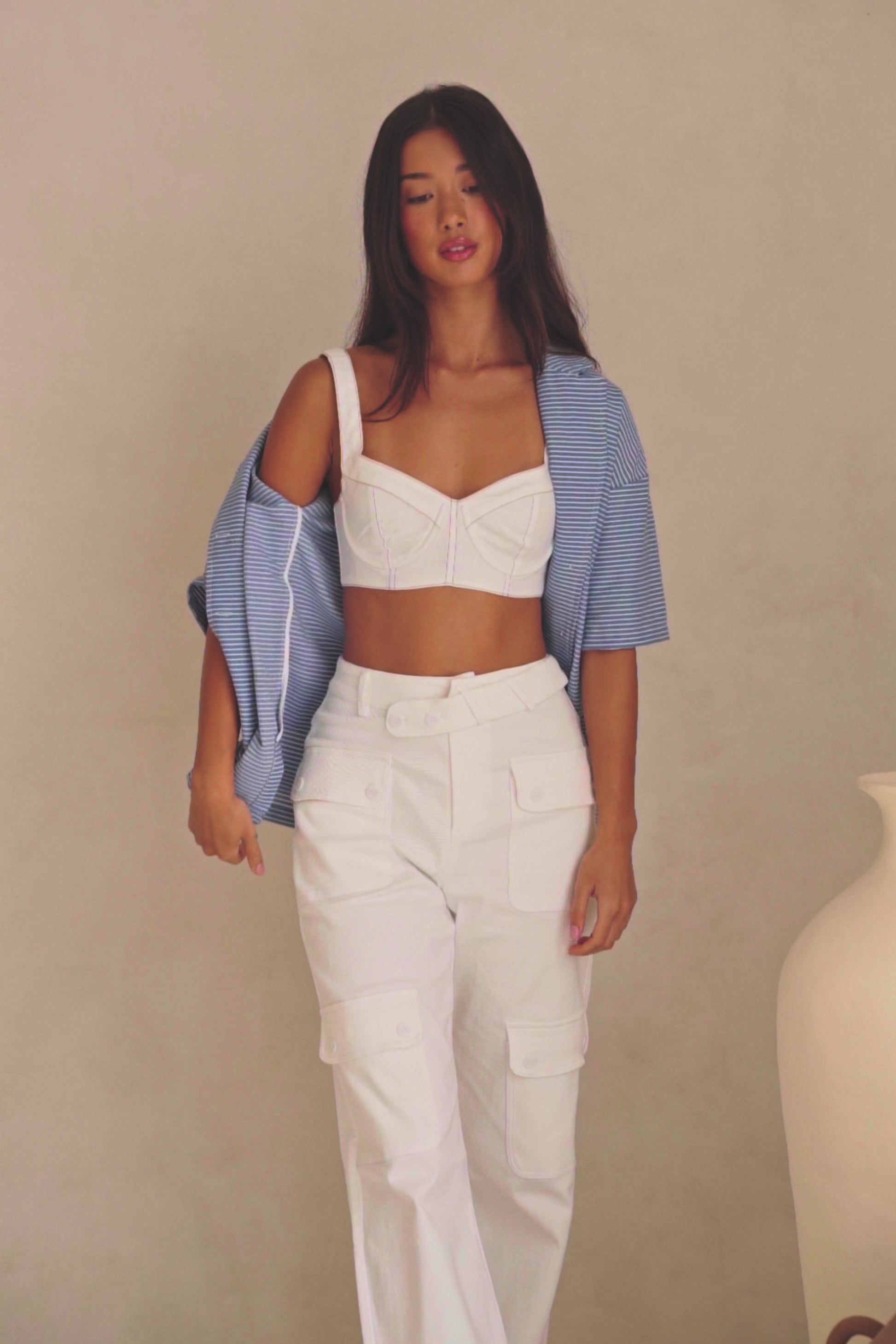 White High Waist Pocket Trouser Allani Pants