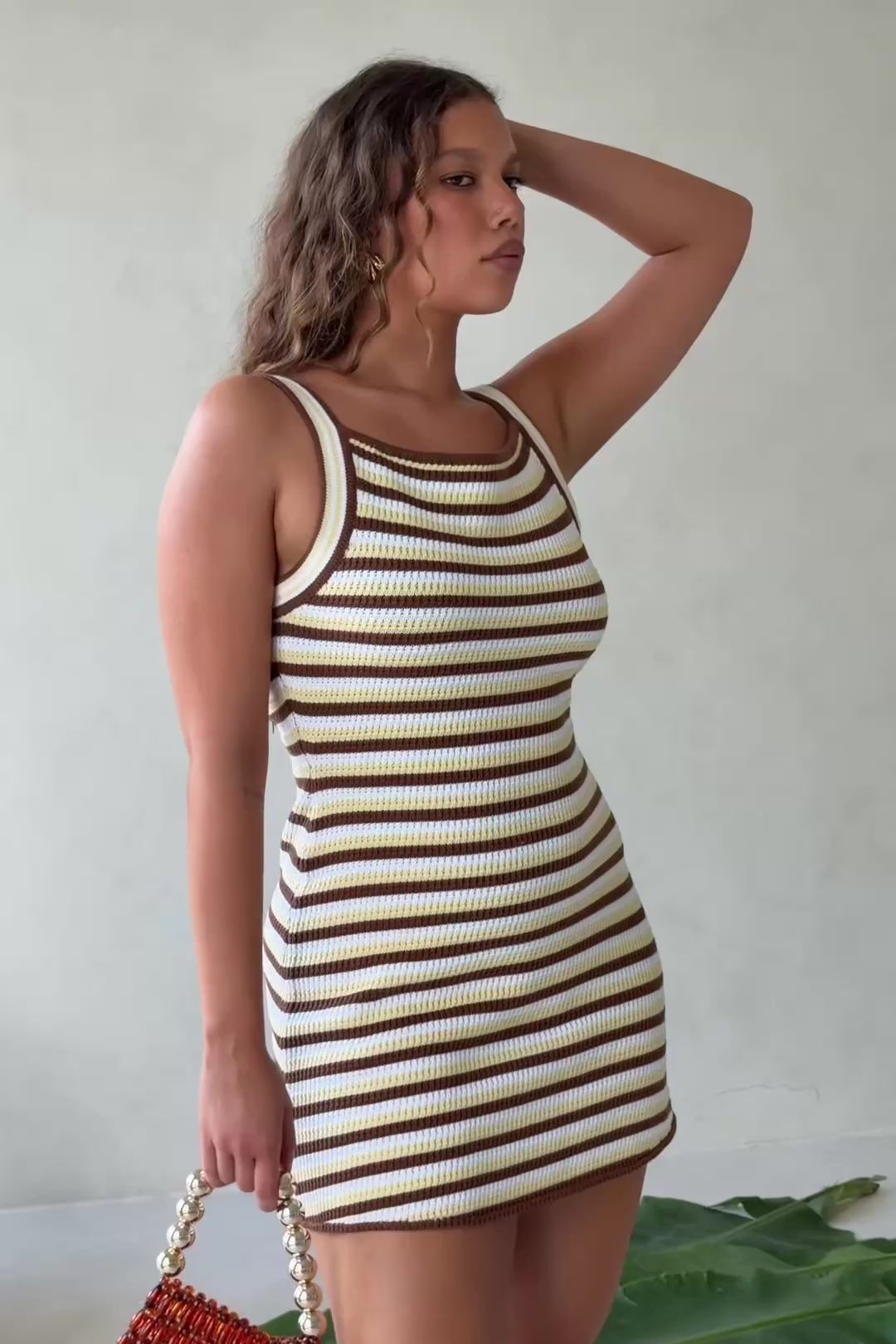 Dallas Dress - Brown Stripe