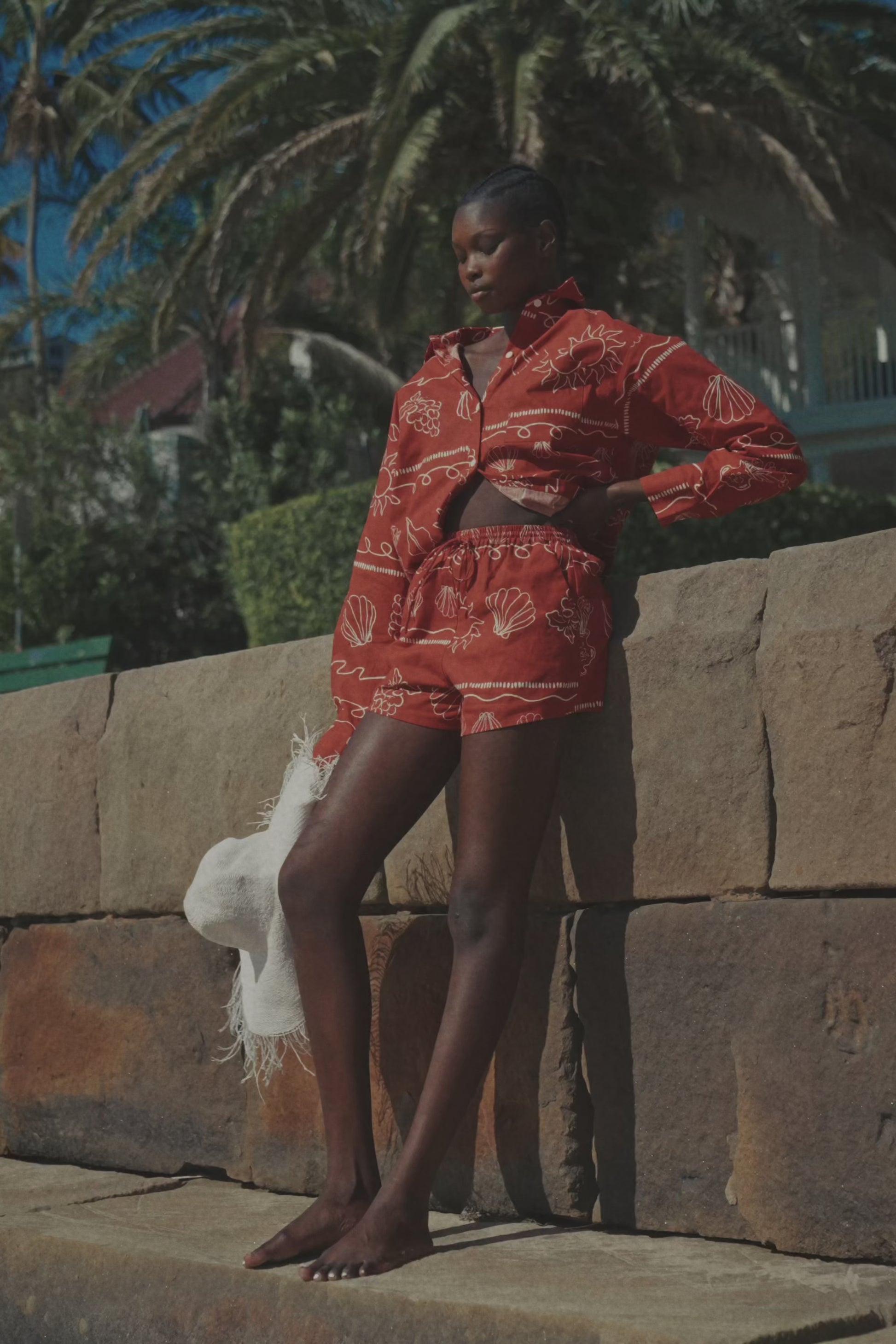 Red Peace Long Sleeve Button Up Zuli Top