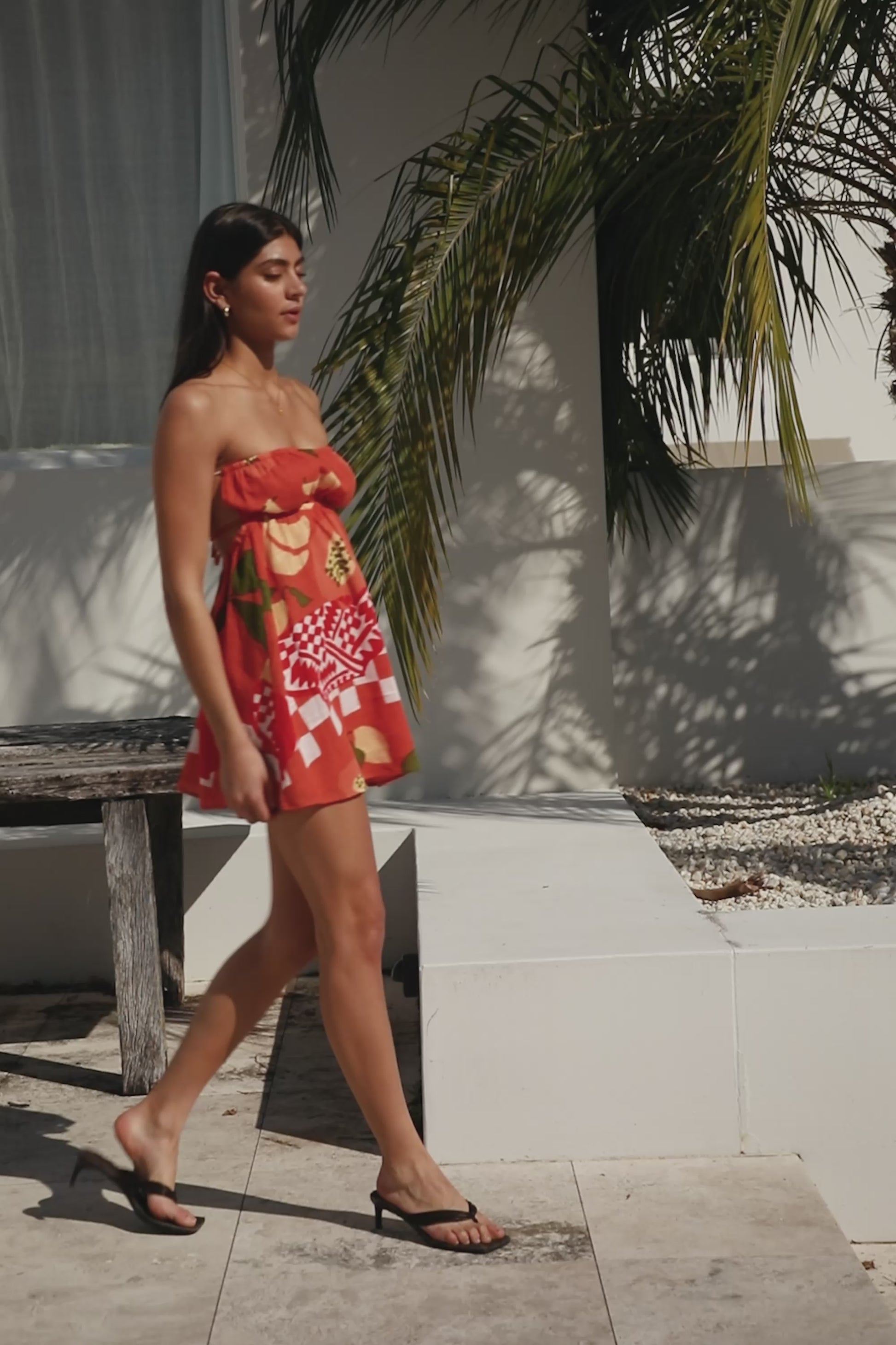 Backless Layne Mini Dress - Orange  SABO