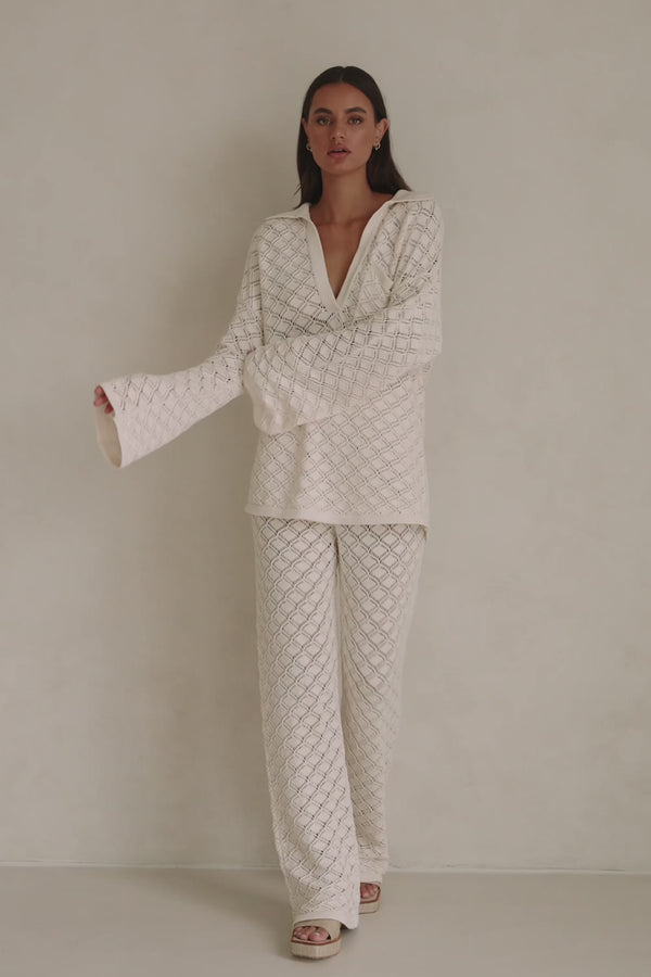 Jaime Knitted Pants - Cream