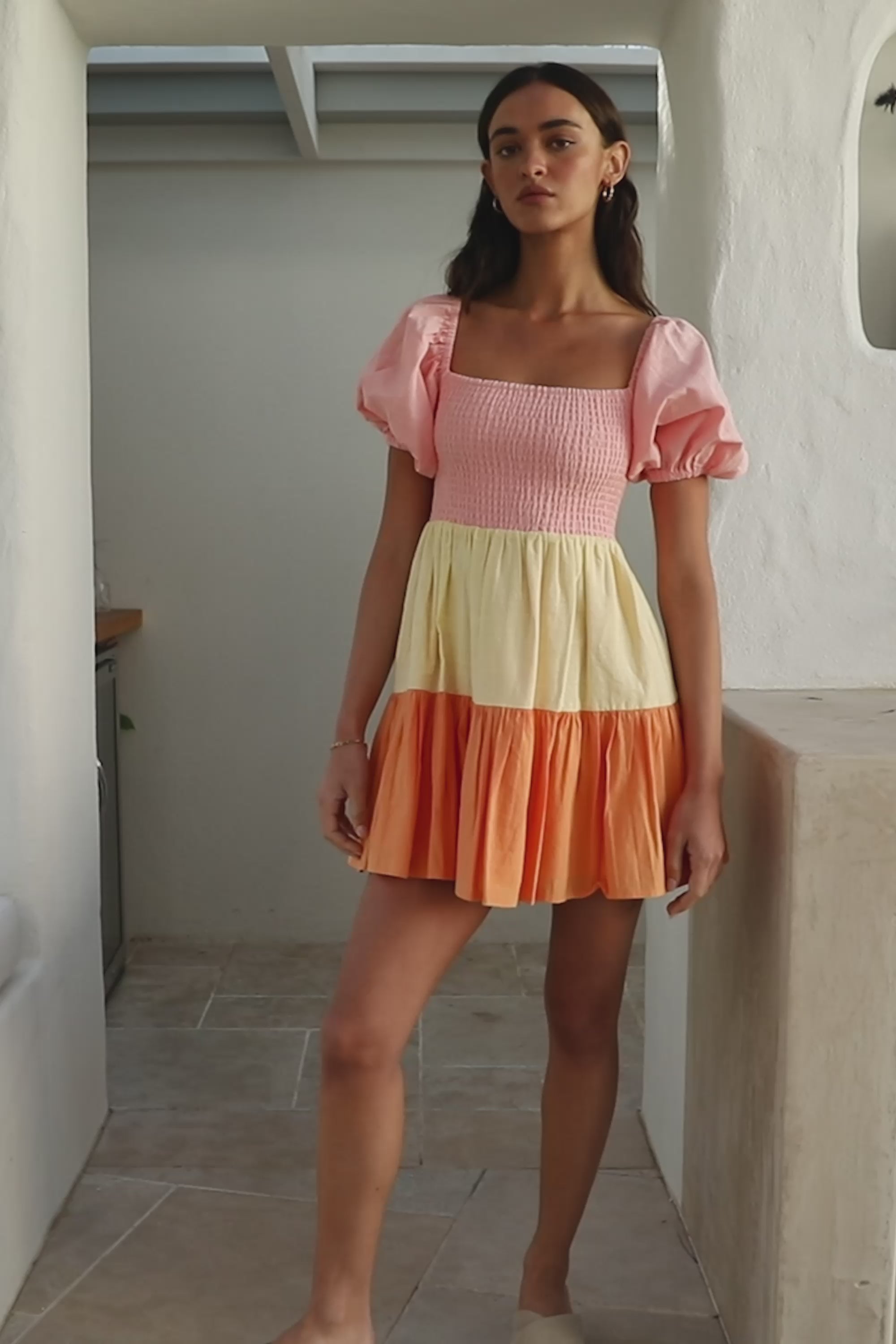 Audrina Off Shoulder Mini Dress - Pink