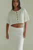 Bridal White Knit  Button Up Mekkah Top