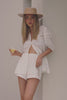 White Lace Elastic Drawstring Lacey Shorts