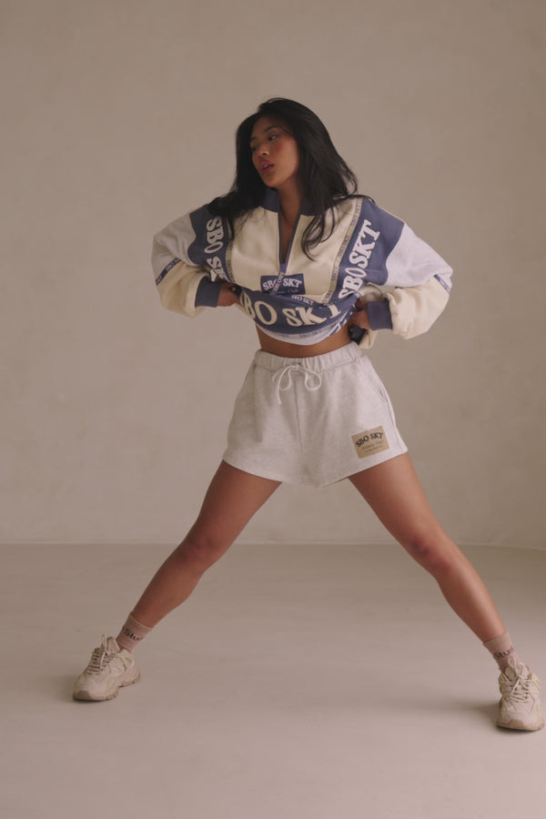 Stockholm Oversized Vintage Sweater - Fleece Blue, Cream, Grey