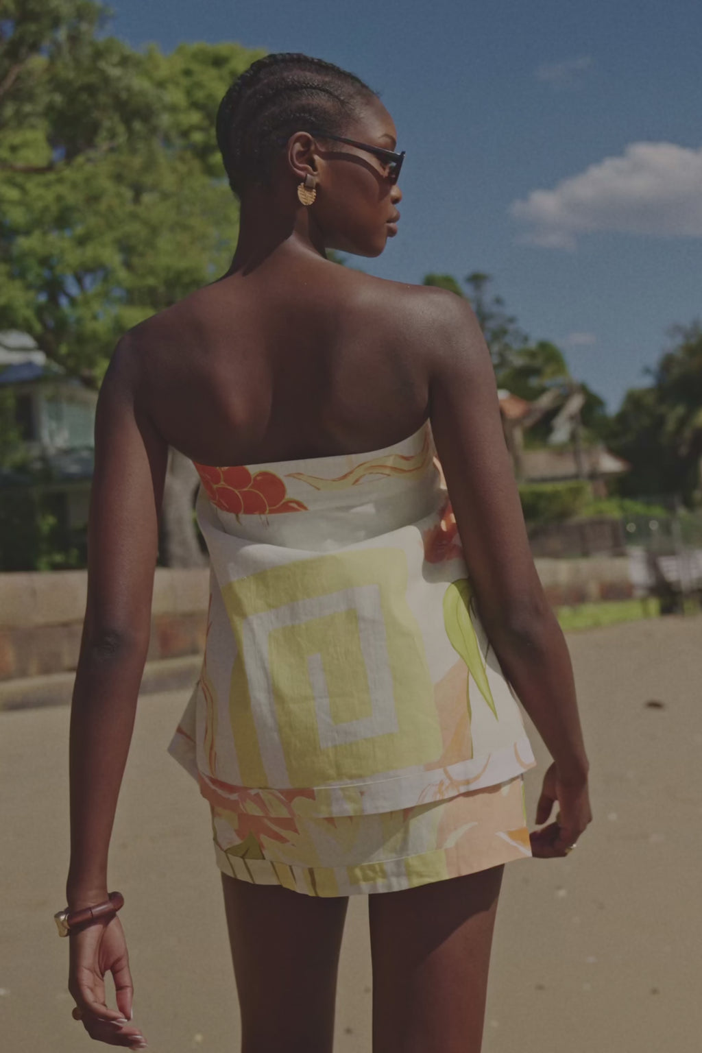 Orange Thalassa Rust Print Wrap Mini Elexus Skirt