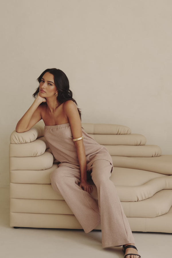 Brown High Waist Elastic Lucien Pants