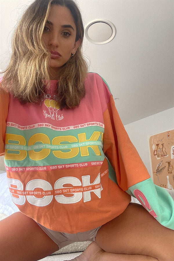 Nakia Oversized Vintage Sweater - Orange