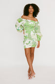 Berlyn Shirred Mini Dress - Moss Lily