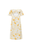 Off Shoulder Nalu Midi Dress - Yellow