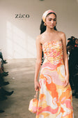 Kahlo Strapless Midi Dress - Calista Sunset