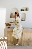 Off Shoulder Nalu Midi Dress - Yellow