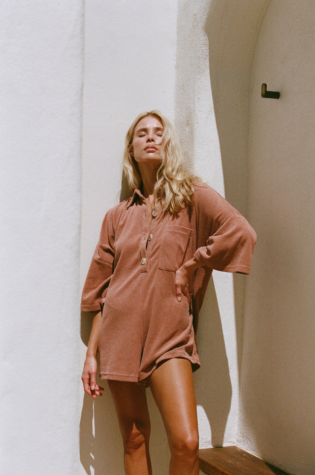 SAMPLE-Milena Playsuit - Biscotti