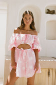 Hiroki Off Shoulder Mini Dress - Pink