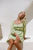 Leto Off Shoulder Mini Dress - Green