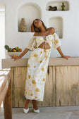 Off Shoulder Nalu Midi Dress - Yellow