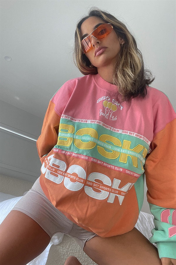 Nakia Oversized Vintage Sweater - Orange